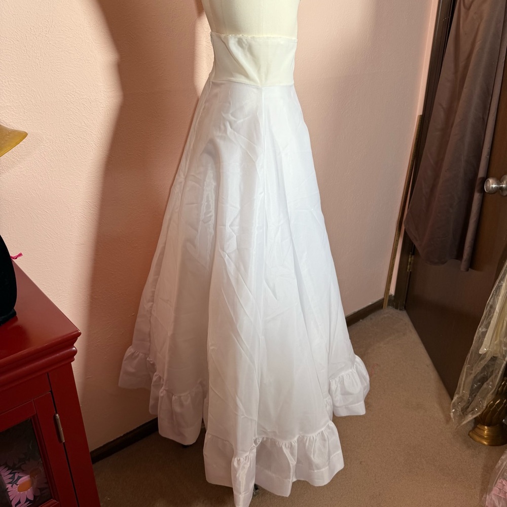Vintage 1940 50 Retro High Waisted Full A-line Crinoline Long Slip Skirt - Picture 14 of 17